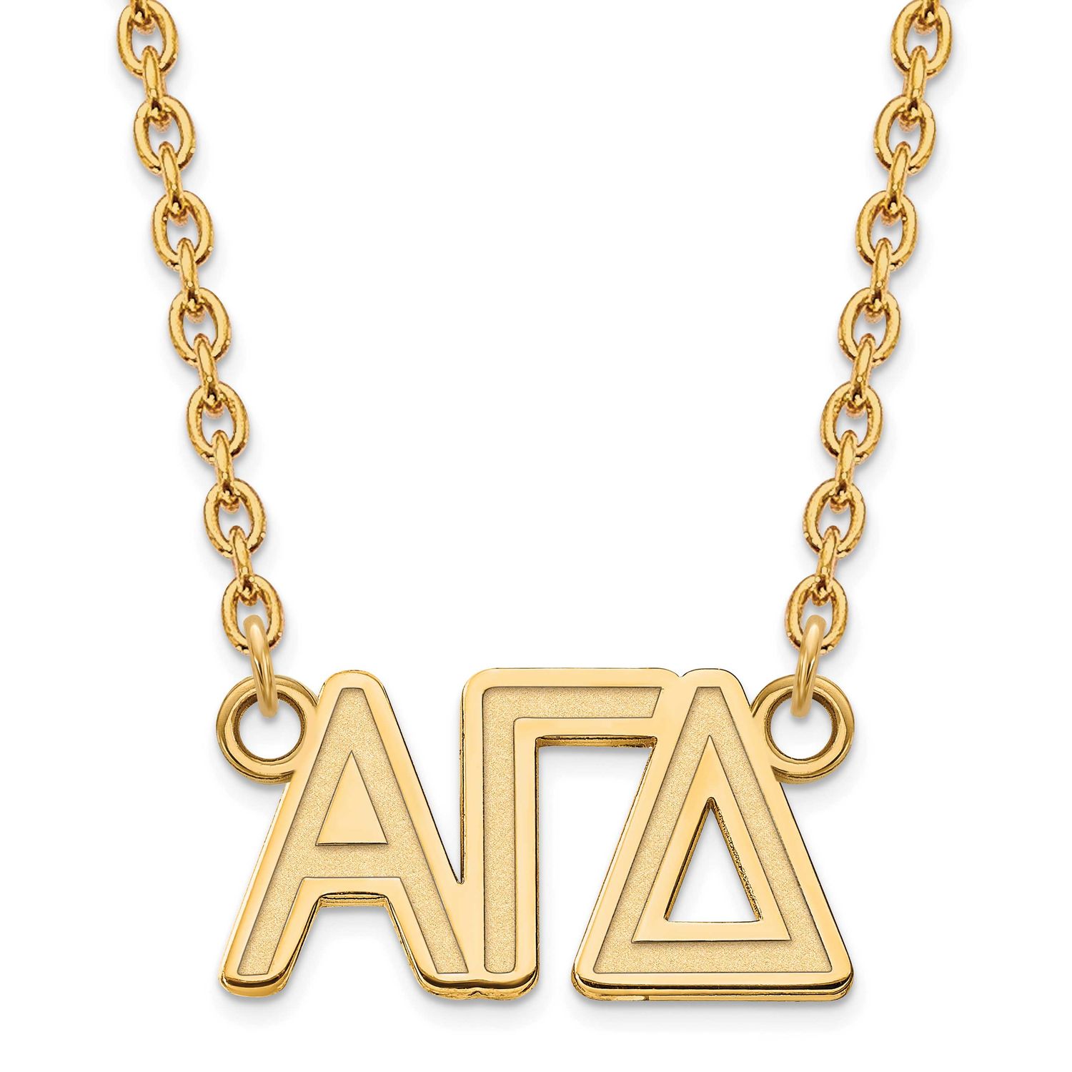 Alpha Gamma Delta Small Pend with Necklace Gold-plated Sterling Silver GP007AGD-18, UPC: 8867749045…