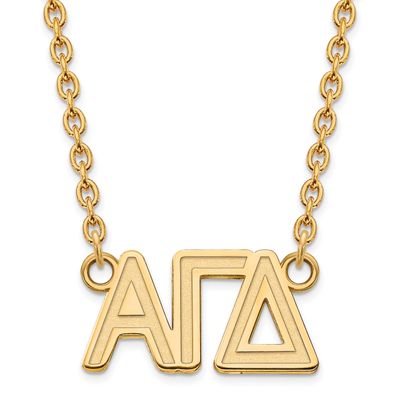Alpha Gamma Delta Small Pend with Necklace Gold-plated Sterling Silver GP007AGD-18, UPC: 8867749045…