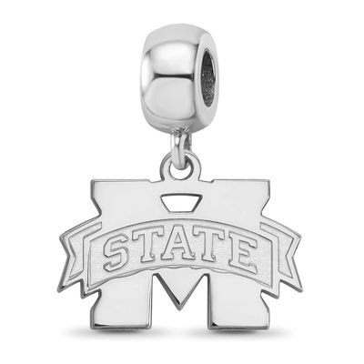 Mississippi State University Small Dangle Bead Sterling Silver Rhodium-plated SS036MSS, UPC: 886774…