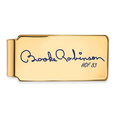 Brooks Robinson Hall of Fame Signature Epoxy Money Clip Gold-plated Sterling Silver GPHF04BR83, UPC: