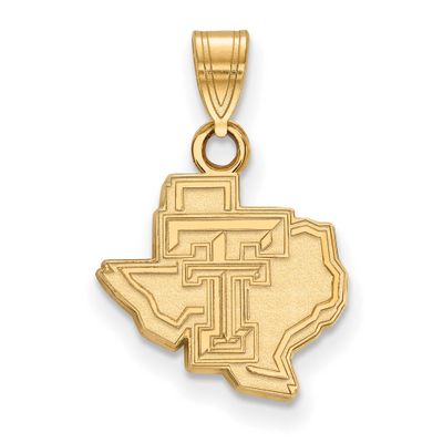 Texas Tech University State Outline Small Pendant Gold-plated Sterling Silver GP044TXT, UPC: 886774…