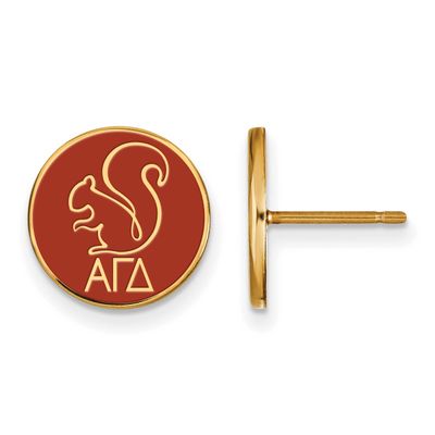 Alpha Gamma Delta Enameled Post Earrings Gold-plated Sterling Silver GP046AGD, UPC: 886774944821