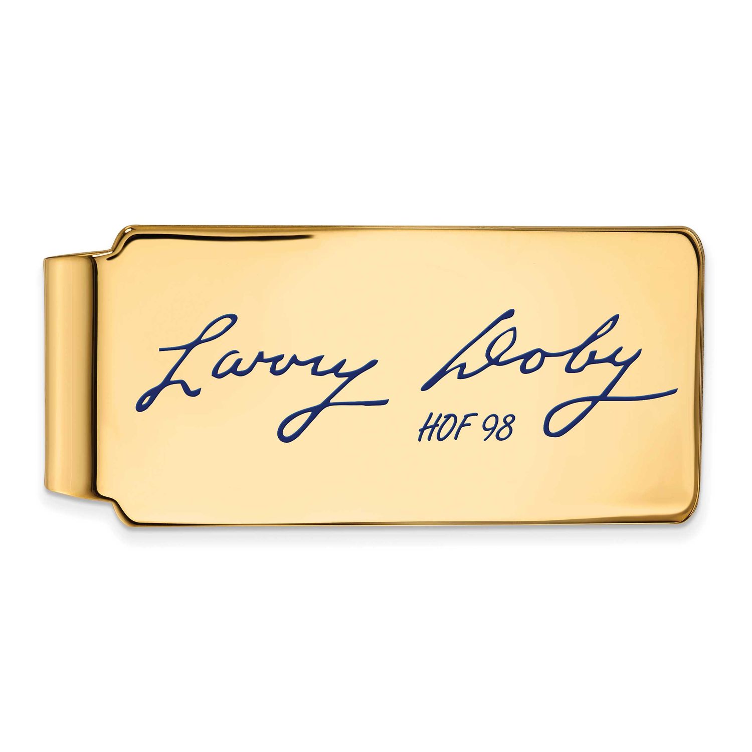 Larry Doby Hall of Fame Signature Epoxy Money Clip Gold-plated Sterling Silver GPHF04LD98, UPC: