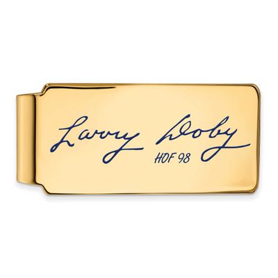 Larry Doby Hall of Fame Signature Epoxy Money Clip Gold-plated Sterling Silver GPHF04LD98, UPC: