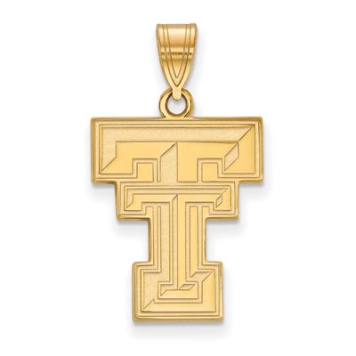 Texas Tech University T-T Large Pendant Gold-plated Sterling Silver GP004TXT, UPC: 886774899138