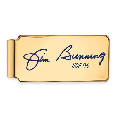 Jim Bunning Hall of Fame Signature Epoxy Money Clip Gold-plated Sterling Silver GPHF04JB96, UPC:
