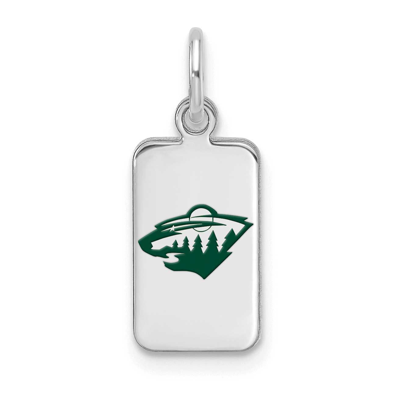 NHL Minnesota Wild Enamel Tag Pendant Sterling Silver Rhodium-plated SS126WIL, UPC: 196904184592