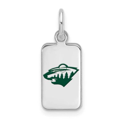 NHL Minnesota Wild Enamel Tag Pendant Sterling Silver Rhodium-plated SS126WIL, UPC: 196904184592