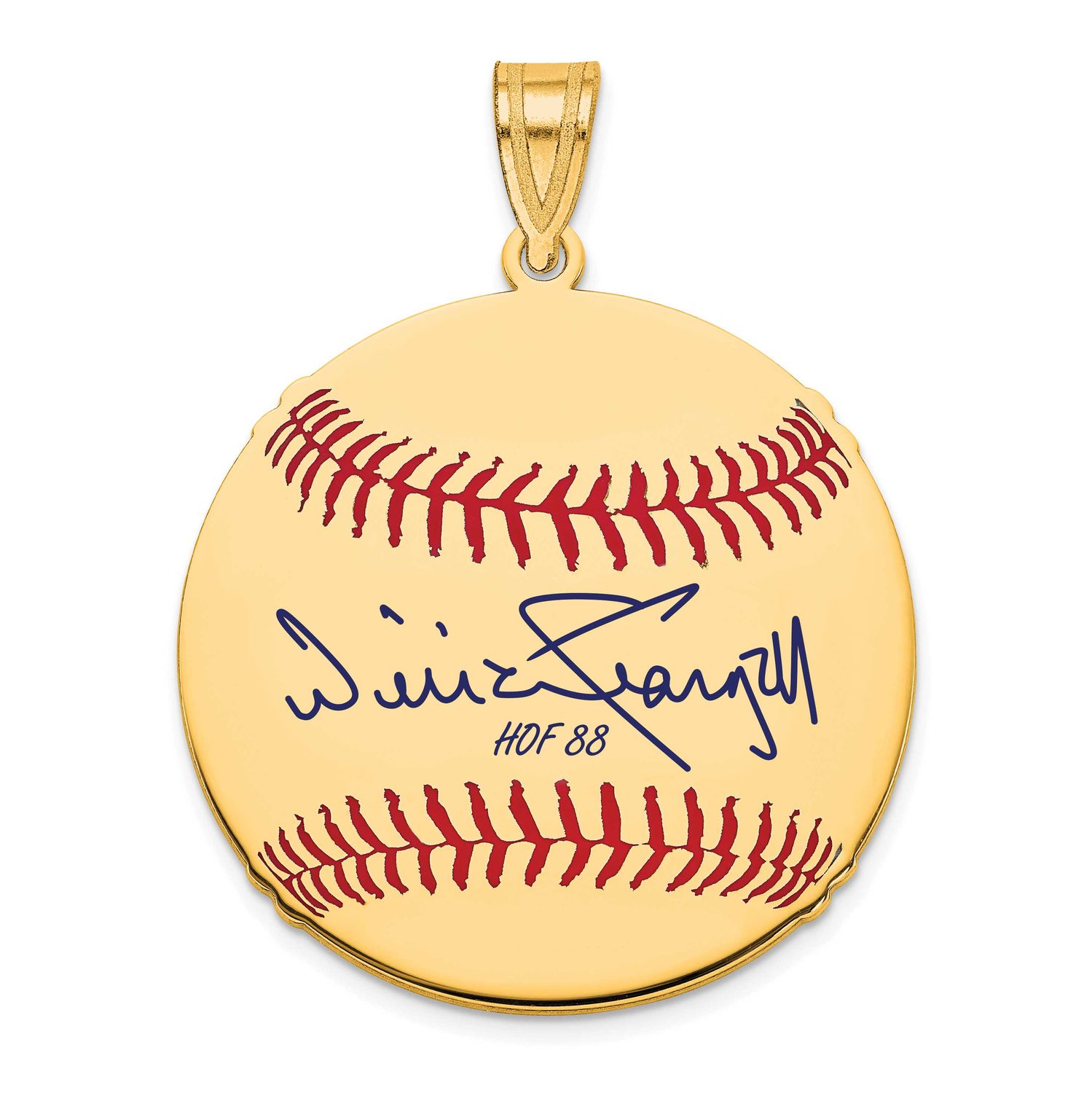 Willie Stargell Hall of Fame Signature Medium Epoxy Baseball Pendant Gold-plated Sterling Silver GP…