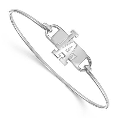 MLB Los Angeles Dodgers Small Center 7 Inch Wire Bangle Sterling Silver Rhodium-plated SS027DOD-7, …