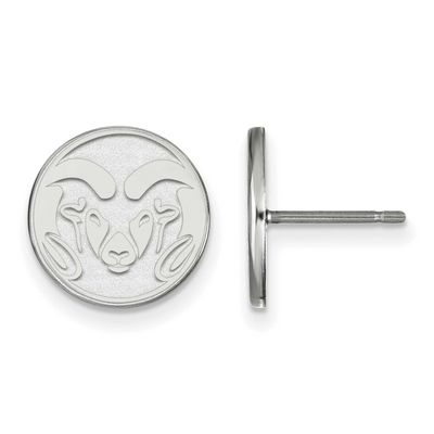 Colorado State University Ram Small Post Earrings Sterling Silver Rhodium-plated SS004COS, UPC: 886…