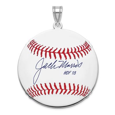 Jack Morris Hall of Fame Signature Large Epoxy Baseball Pendant Sterling Silver SSHF02JM18, UPC: