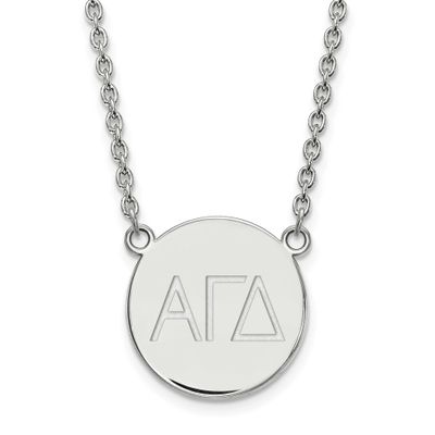 Alpha Gamma Delta Small Enl Pend with Necklace Sterling Silver Rhodium-plated SS017AGD-18, UPC: 886…