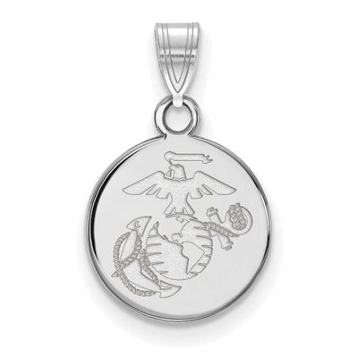 Small U.S. Marine Corps Disc Pendant 14k White Gold 4W004USMC, UPC: 191101484384