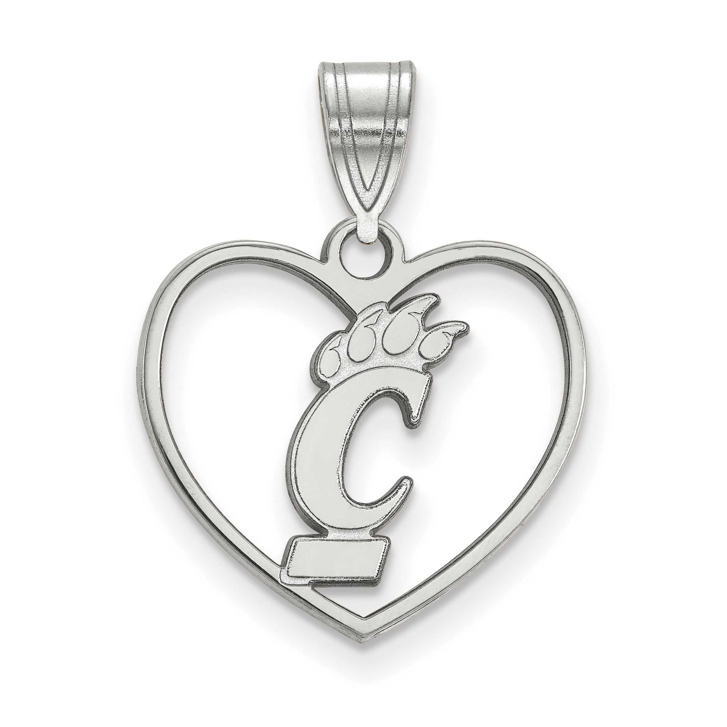 University of Cincinnati Heart Pendant Sterling Silver Rhodium-plated SS013UC, UPC: 886774723549