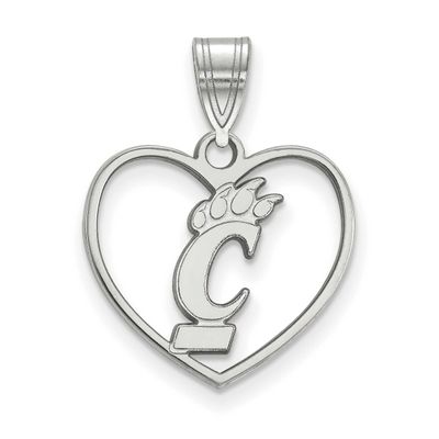 University of Cincinnati Heart Pendant Sterling Silver Rhodium-plated SS013UC, UPC: 886774723549