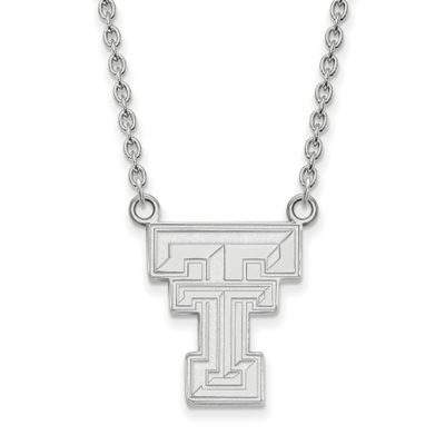 Texas Tech University T-T Large Pendant 18 Inch Necklace 10k White Gold 1W016TXT-18, UPC: 886774781…
