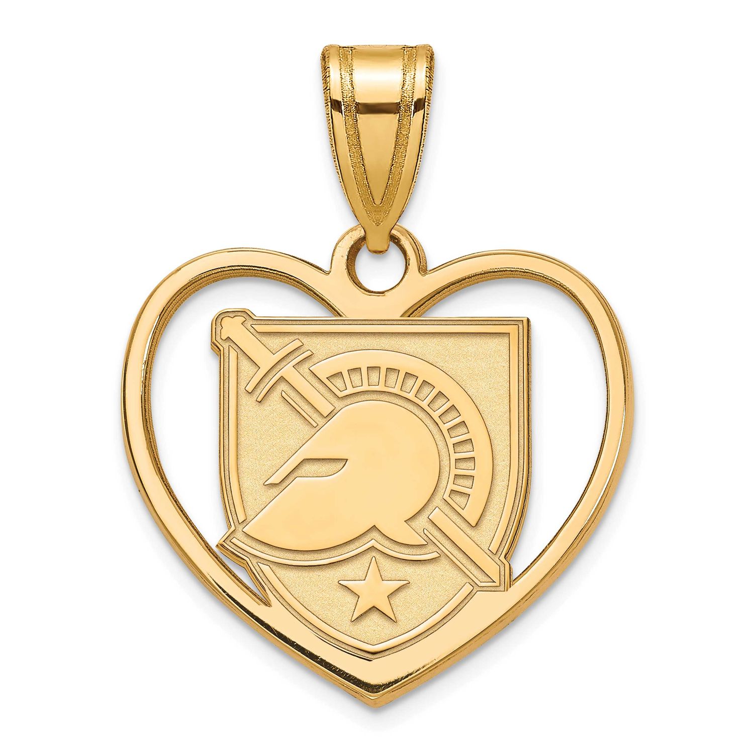 U.S. Military Academy Letter A Heart Pendant Gold-plated Sterling Silver GP013USMA, UPC: 8867749166…