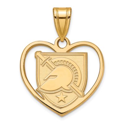 U.S. Military Academy Letter A Heart Pendant Gold-plated Sterling Silver GP013USMA, UPC: 8867749166…