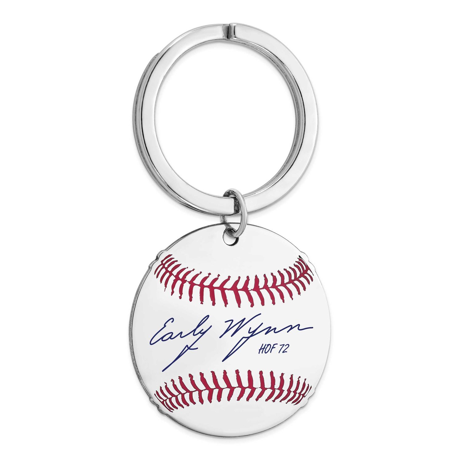 Early Wynn Hall of Fame Signature Epoxy Baseball Keychain Sterling Silver SSHF03EW72, UPC: