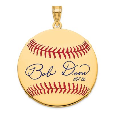 Bobby Doerr Hall of Fame Signature Large Epoxy Baseball Pendant 14k Gold 4YHF02BD86, UPC: