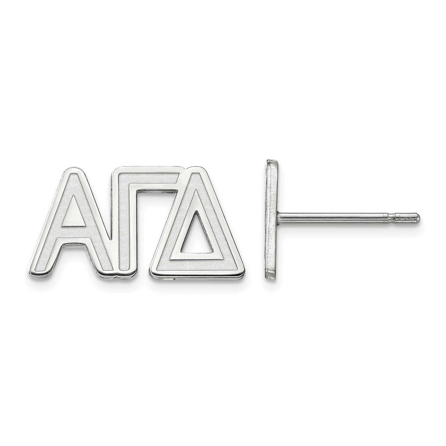 Alpha Gamma Delta Extra Small Post Earrings Sterling Silver Rhodium-plated SS005AGD, UPC: 886774599…