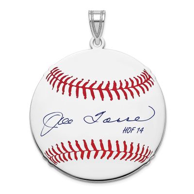 Joe Torre Hall of Fame Signature Large Epoxy Baseball Pendant Sterling Silver SSHF02JT14, UPC: