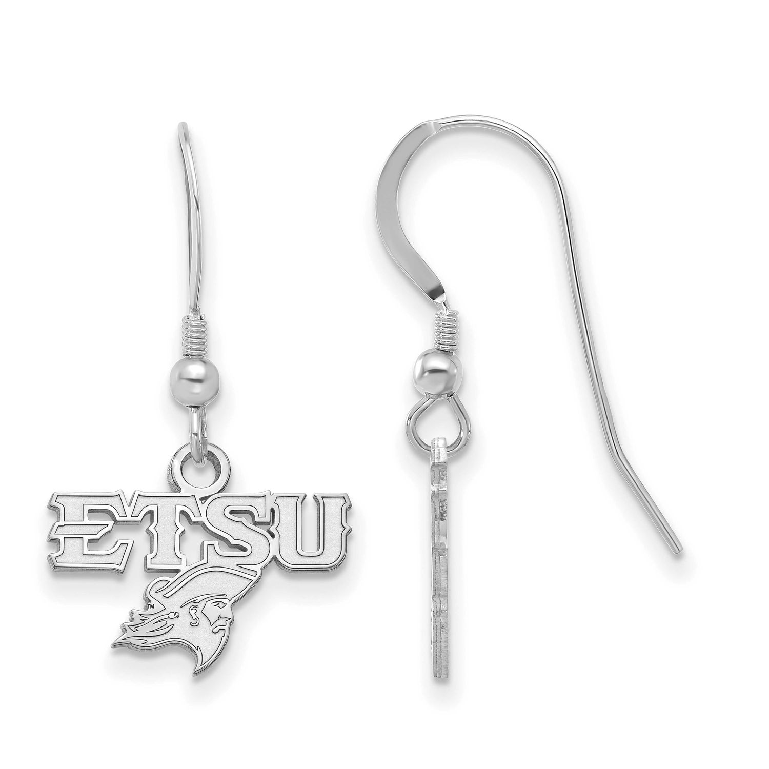 East Tennessee State U. Extra Small Dangle Earrings Sterling Silver Rhodium-plated SS010ETS, UPC: