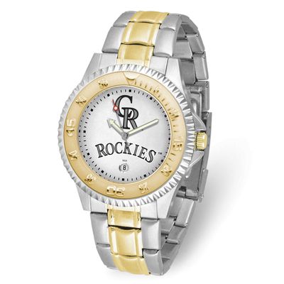 Gametime MLB Colorado Rockies Competitor Two-Tone Quartz Watch with Date Stainless Steel XWM3306, U…