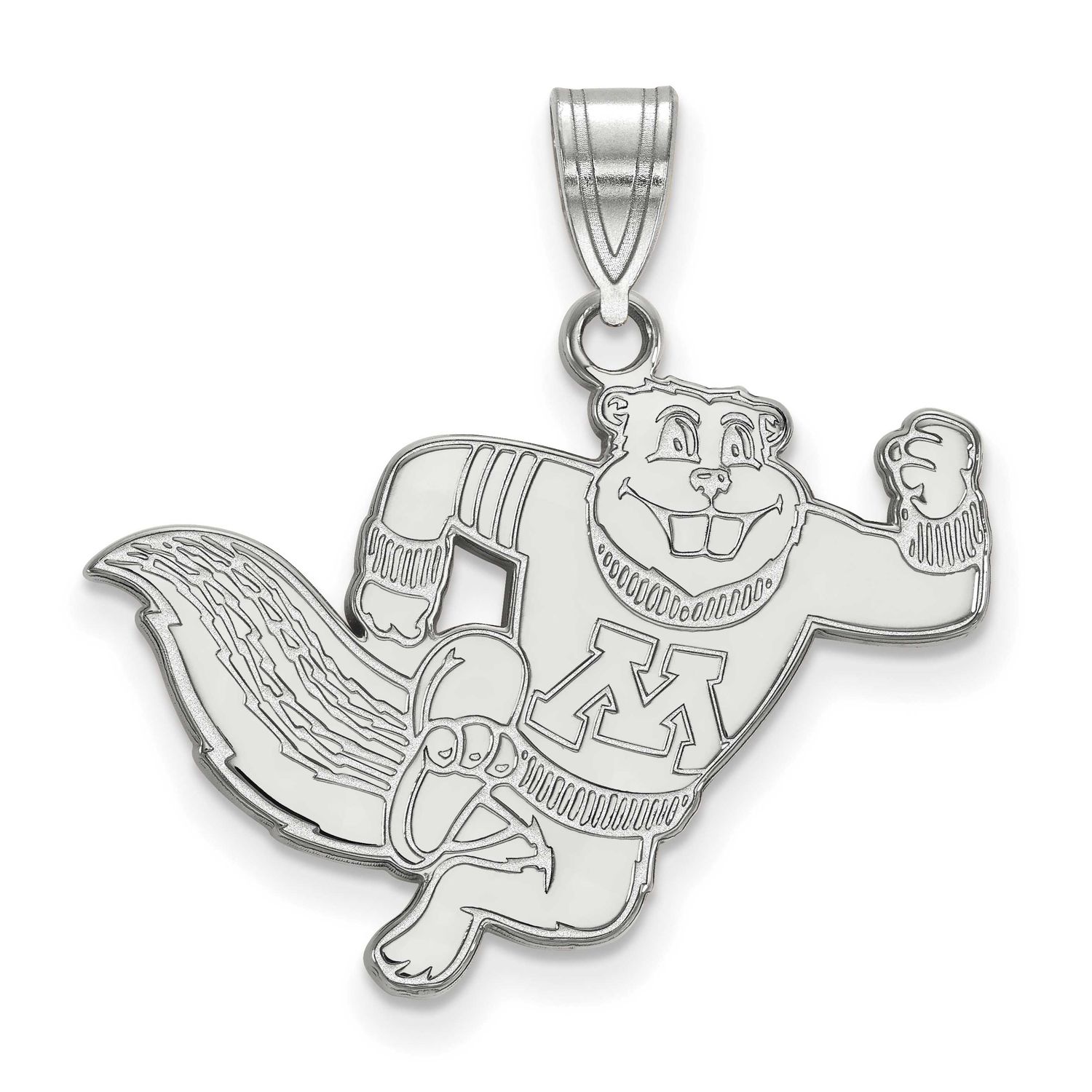 University of Minnesota Gopher Large Pendant Sterling Silver Rhodium-plated SS026UMN, UPC: 88677471…