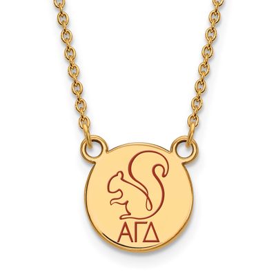 Alpha Gamma Delta Extra Small Enl Pend with Necklace Gold-plated Sterling Silver GP044AGD-18, UPC: …