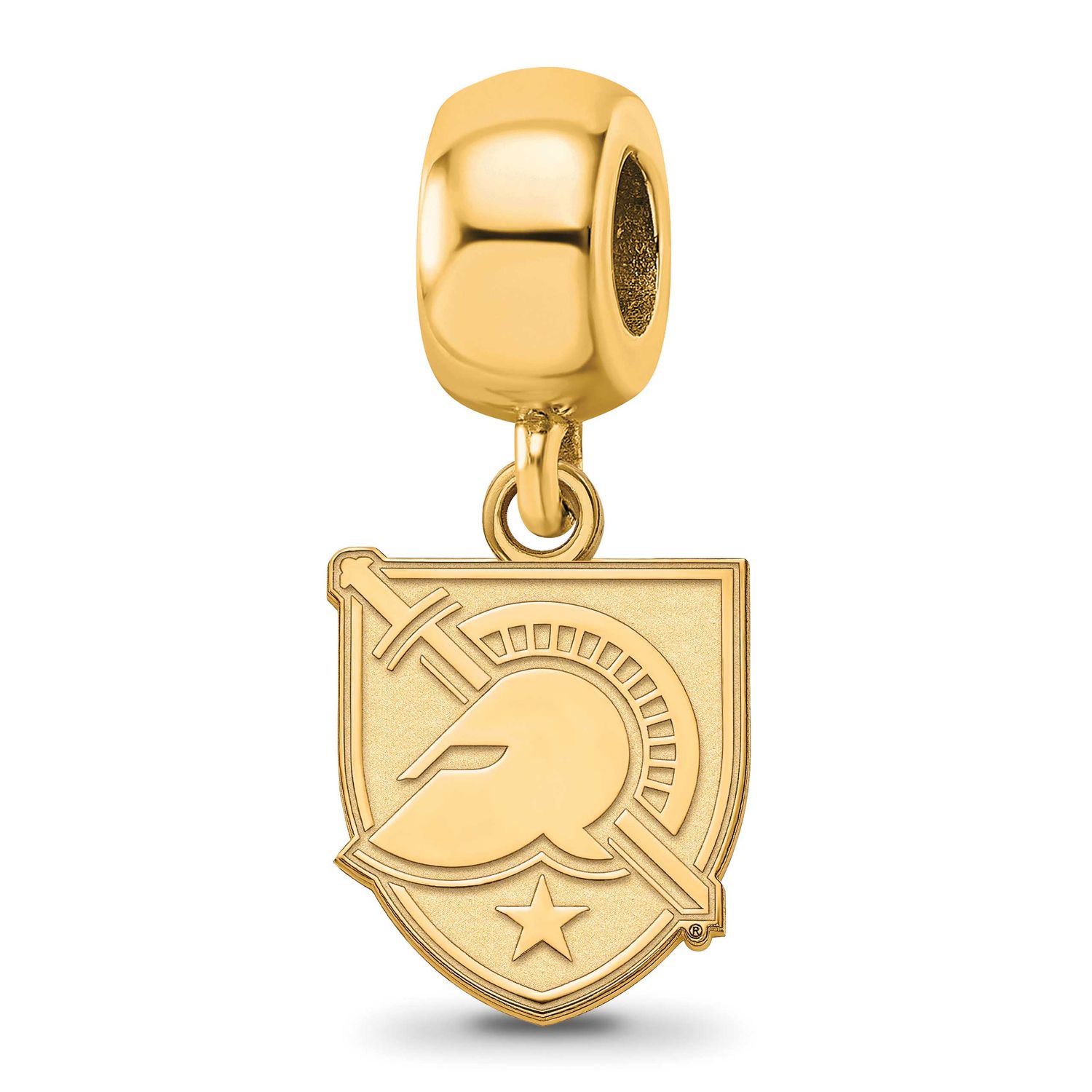 U.S. Military Academy Letter A Small Dangle Bead Charm Gold-plated Sterling Silver GP023USMA, UPC: …