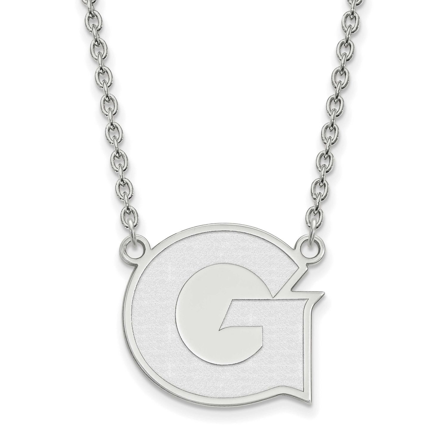 Georgetown University Letter G Large Pendant 18 Inch Necklace 10k White Gold 1W008GC-18, UPC: 88677…