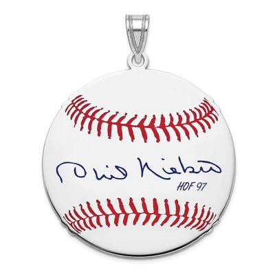 Phil Niekro Hall of Fame Signature Large Epoxy Baseball Pendant Sterling Silver SSHF02PN97, UPC: