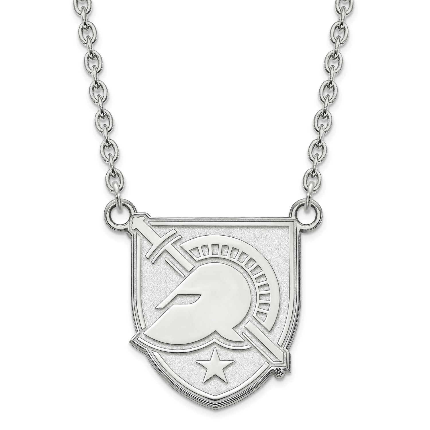 U.S. Military Academy Letter A Large Pendant 18 Inch Necklace Sterling Silver Rhodium-plated SS012U…