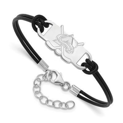 NHL Colorado Avalanche Hockey Stick Leather Bracelet  Sterling Silver Rhodium-plated SS131AVA-7, UP…