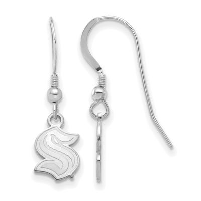 NHL Seattle Kraken Extra Small Dangle Earrings Sterling Silver Rhodium-plated SS006KRA, UPC: