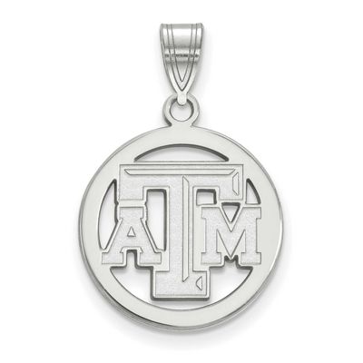 Texas A And M University T-A-M Small Circle Pendant Sterling Silver Rhodium-plated SS027TAM, UPC: 8…
