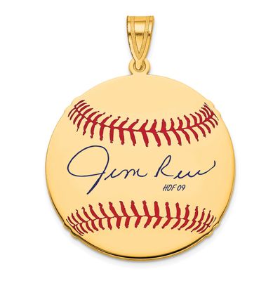 Jim Rice Hall of Fame Signature Medium Epoxy Baseball Pendant Gold-plated Sterling Silver GPHF10JR0…