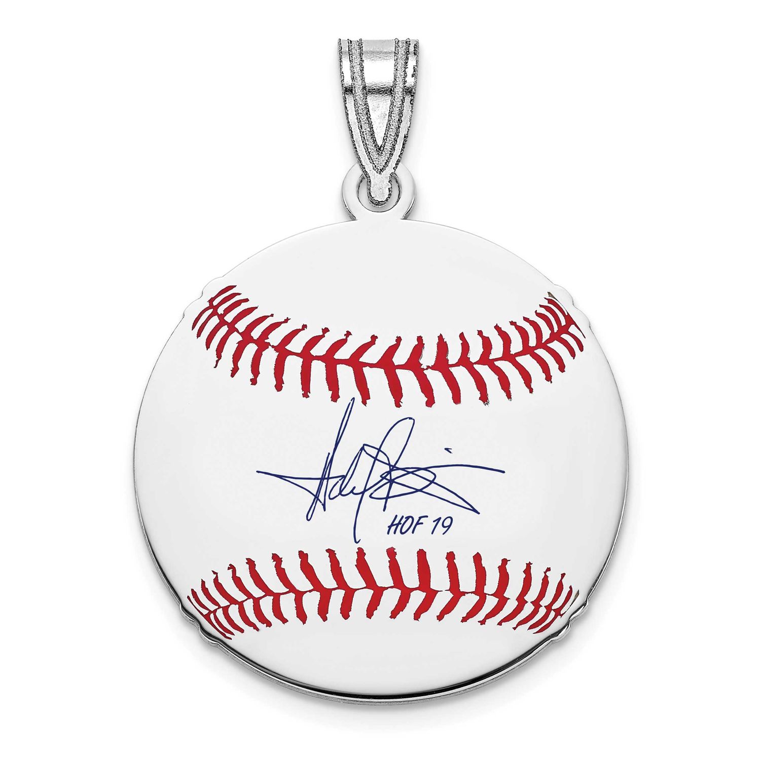 Harold Baines Hall of Fame Signature Small Epoxy Baseball Pendant Sterling Silver SSHF11HB19, UPC: