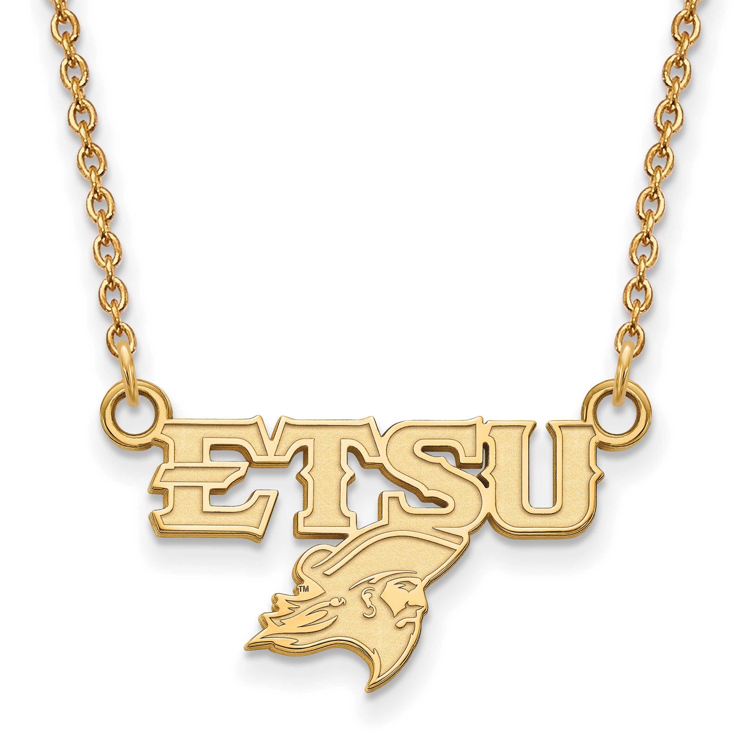East Tennessee State U. Small Necklace Gold-plated Sterling Silver GP011ETS-18, UPC: