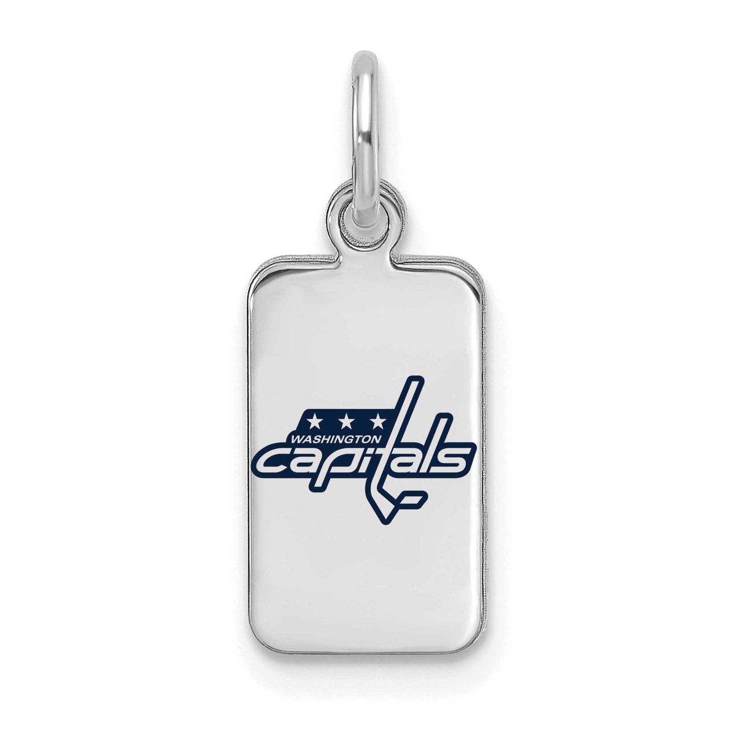 NHL Washington Capitals Enamel Tag Pendant Sterling Silver Rhodium-plated SS126CAP, UPC: 1969041844…