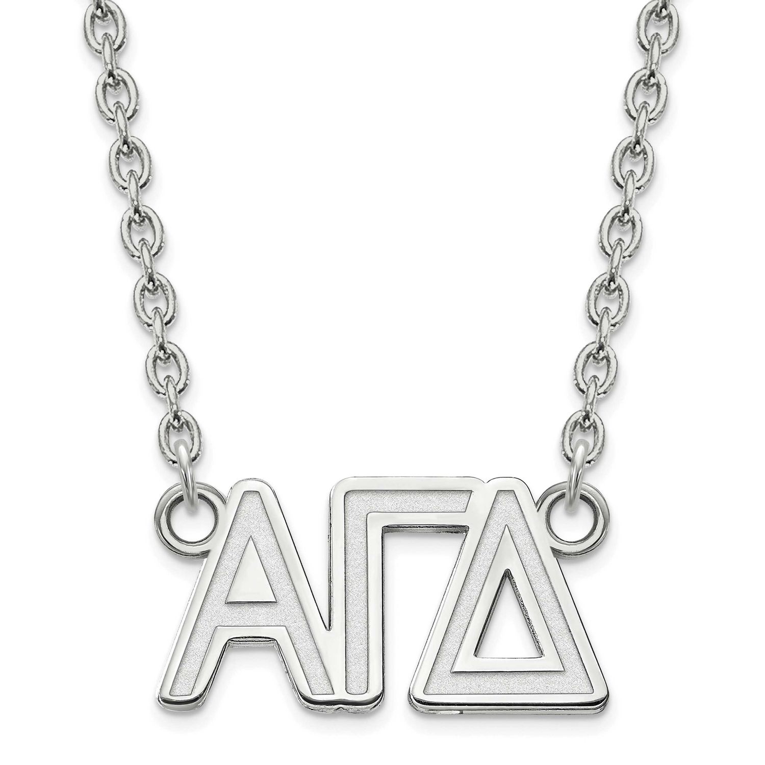 Alpha Gamma Delta Medium Pend with Necklace Sterling Silver Rhodium-plated SS007AGD-18, UPC: 886774…
