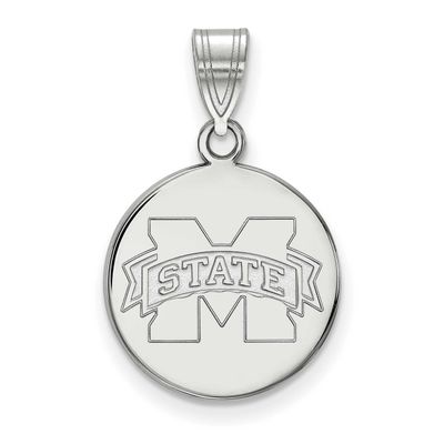 Mississippi State University Medium Disc Pendant 10k White Gold 1W039MSS, UPC: 886774786834