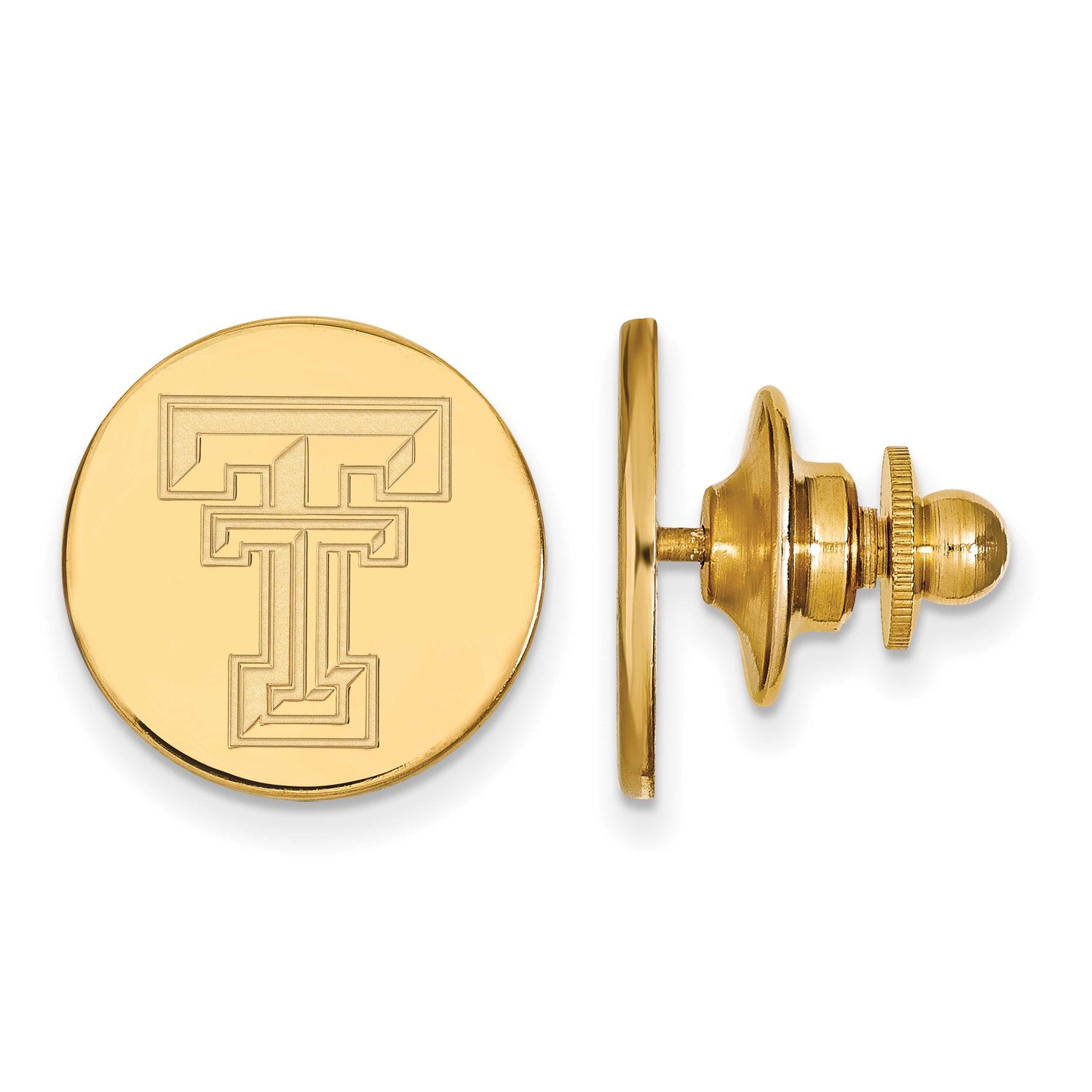 Texas Tech University T-T Lapel Pin Gold-plated Sterling Silver GP011TXT, UPC: 886774913261