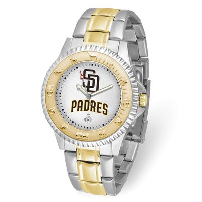 Gametime MLB San Diego Padres Competitor Two-Tone Quartz Watch with Date Stainless Steel XWM3321, U…