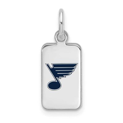 NHL St Louis Blues Enamel Tag Pendant Sterling Silver Rhodium-plated SS126BLE, UPC: 196904184486