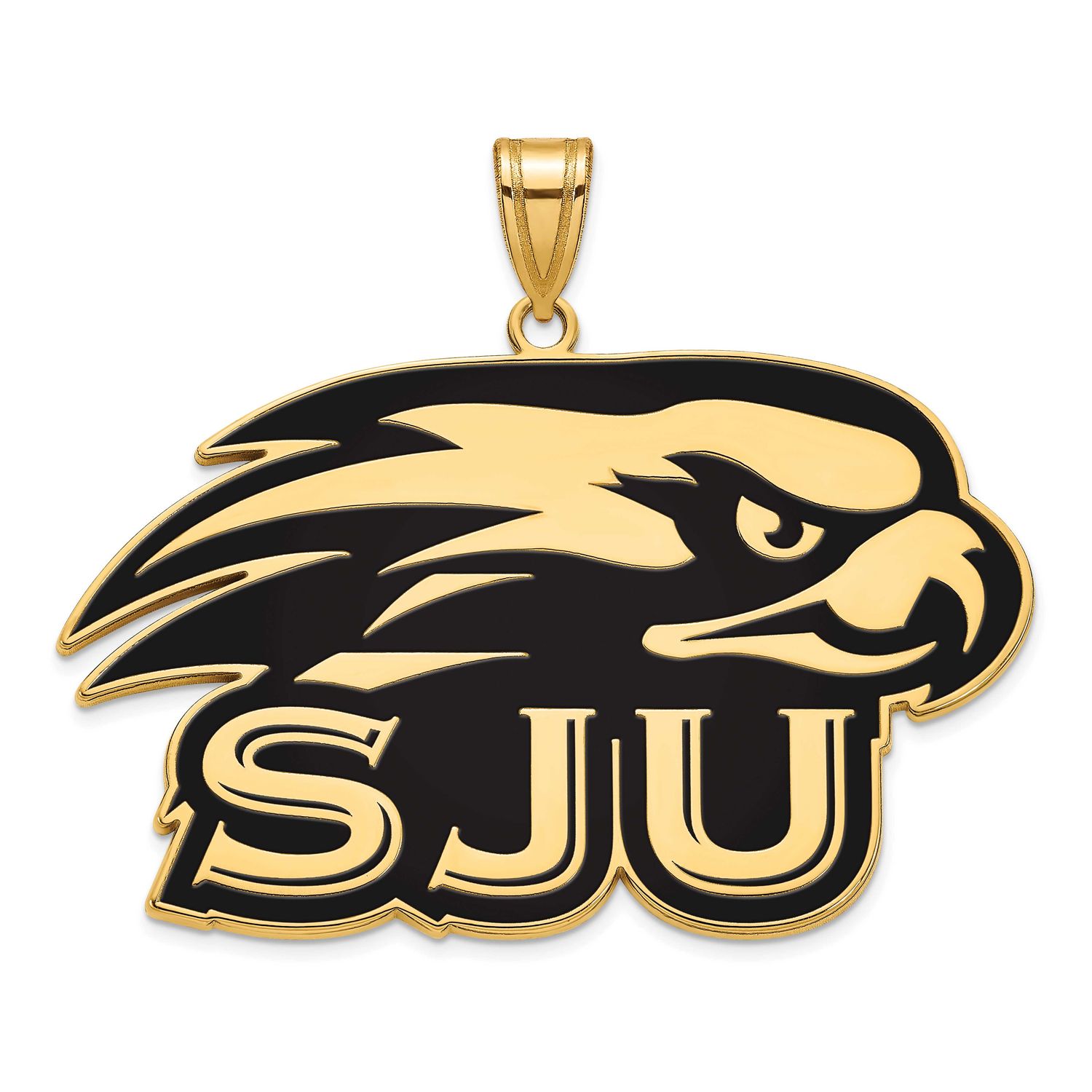 St Joseph&#39;S University Hawks Extra Large Enameled Pendant Gold-plated Sterling Silver GP003SJO, UPC…