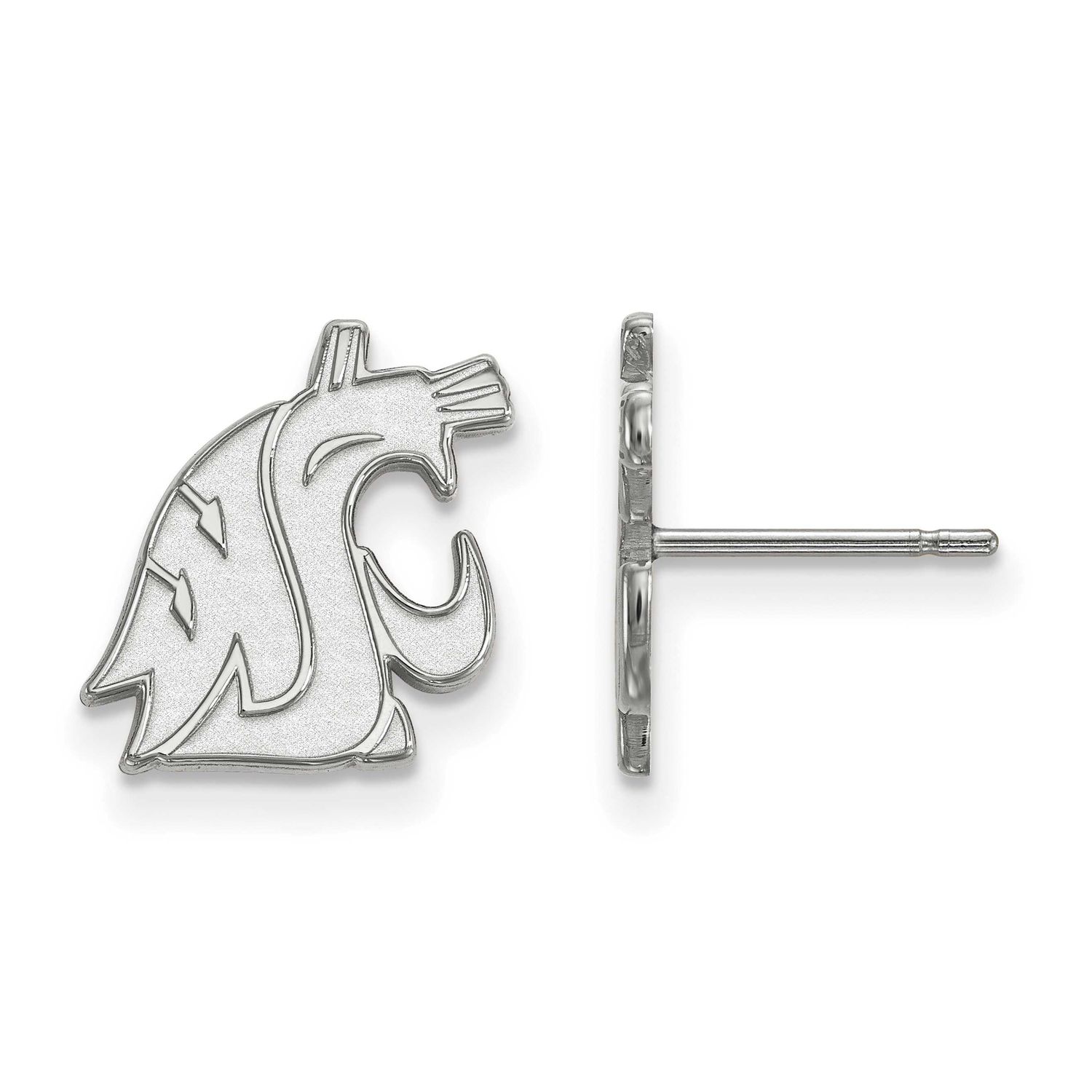 Washington State University Cougar Small Post Earrings 14k White Gold 4W006WAS, UPC: 886774833682