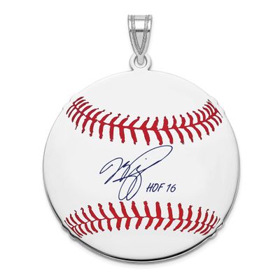 Mike Piazza Hall of Fame Signature Large Epoxy Baseball Pendant Sterling Silver SSHF02MP16, UPC: